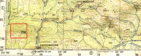 Карта падения метеорита